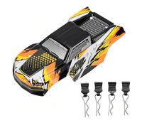 Cocoarm RC Car Truck Body Shell PC Aerodynamic Car Cover with Installation Pins Graffiti Design 25x12x7.5cm for 1 16 4WD High Speed SCY16101 SCY16102 PRO Users (Orange)