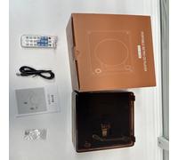 Cocoarm Retro CD Player, 2x6W Speakers with BT 5.0 (brown) | Vintage Wood Grain Music Player, Remote Control, 2500mAh Battery, CD/USB/Line-in Playback, Type C Charging