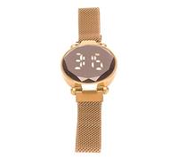 Cocoarm Round LED Watch, Alloy Material, Touch Screen Large Display, Fashionable Design for Women Teens and Girls (Rose Gold)