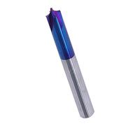 Cocoarm Router Bits Tungsten Steel CNC Router Bits Nano Blue Coating Upcut Spiral Design Fine Chip Removal for Carving Cutting Acrylic Nylon Resin Wood Plywood Fiberglass (R2.5*D6*50L)