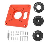Cocoarm Router Table Insert Plate Aluminum Alloy Wood Router Base 120 X 120 X 8mm with Centering Bushing 4 Insert Rings for Woodworking Bench Trimmer Engraving Use