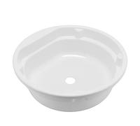 Cocoarm RV Bathroom Vessel Sink Acrylic Round Bathroom Vanity Bowl 430 X 140mm White 40mm Drain Opening Large Capacity Easy Clean for Caravan Yacht