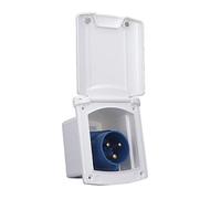 Cocoarm RV External Power Outlet Box ABS 32A to 3 Pin Outdoor Power Outlet Embedded Mount for Trailer Motorhome Caravan (White)