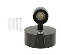 Cocoarm RV Reading Light, USB Type C Port 3 Color Dimming Touch Switch Nightlight, DC12-24V Working Voltage for RV Bedroom Car Headboard Yacht Cabin (Black)