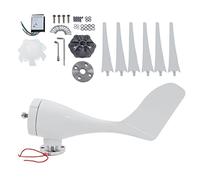 Cocoarm S Type Wind Generator, Nylon Fiber 6 Blade Wind Power Generator 300W 3 Phase AC Motor, Low Start At 2.0m/s, Auto Yaw, for Home Farm Marine Off Grid Use (DC12V)