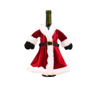 Cocoarm Santa Dress Wine Bottle Cover, Breathable, Reusable, Washable for Christmas Decoration, Home Visiting, Parties, Wedding Ceremony (24x24cm)