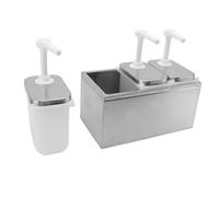 Cocoarm Sauce Dispenser, Food-Grade Stainless Steel, Easy Dispense, 30ml Control, Multi-Sauce for Restaurant Kitchen Home (2L Triple Pump)