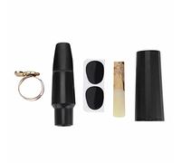 Cocoarm Sax Mouthpiece Set, ABS Saxophone Mouthpiece with Metal Buckle Cap Reed and 2 Pads for Tenor Sax Alto Saxophone Musical Instruments