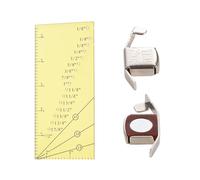 Cocoarm Seam Allowance Ruler Acrylic Sewing Ruler with 2 Magnetic Seam Guide 17 Incremental Holes 1 By 8 to 2 Inch for Quilting Garment Hemming Sewing Machine Users (Yellow)