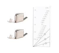 Cocoarm Seam Allowance Ruler Acrylic Sewing Ruler with 2 Magnetic Seam Guide 17 Incremental Holes 1 By 8 to 2 Inch for Quilting Garment Hemming Sewing Machine Users (Transparent)