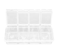 Cocoarm Seasoning Storage Box Condiment Jar PP and PS Plastic with 4 Removable Compartments and Spoons 26 X 10 X 8 Cm for Kitchen Counter Salt Sugar Storage