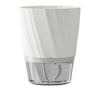 Cocoarm Self Watering Plant Pots, 3 Pack White Plastic Planters with Visible Water Level, Clear Reservoir, Cotton Rope Wicking and Ventilation Holes for Indoor Plants Succulents (L)