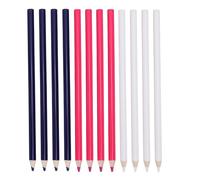 Cocoarm Sewing Fabric Pencil Set - 12 Pcs Fabric Marking Pencil for Clear Markings - Dressmaking for Embroidery, Hemming - Comfortable Grip Size, White/Blue/Roseate