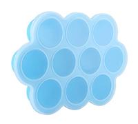 Cocoarm Silicone Food Freezer Tray, Food Freezer Container with Lid, 10 Holes 9.8 X 6.9 X 2 in, Reusable Baby Container for Puree Yogurt Egg Bites Baking and Freezing (Blue)