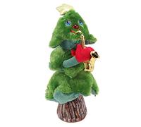 Cocoarm Singing Dancing Christmas Tree Plush Electric Singing Xmas Tree with 8 Songs Light Swing 18 X 18 X 37 Cm for Table Sofa Bed Car Christmas Toys (Saxophone Stump)