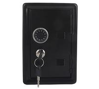 Cocoarm Small Cash Box Educational Toy Money Box Password Cash Coins Safe Box with 2 Keys for Home School Office 18X12X10Cm (BLACK)