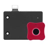 Cocoarm Smart Fingerprint Lock Aluminum Alloy Cabinet Lock 20 Fingerprints 0.5s Unlock USB Emergency Power for Drawer Cabinet Home Office Users (Flower Shaped Aluminum Alloy Panel red)