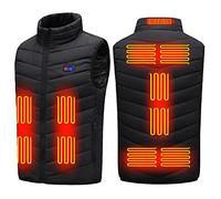 Cocoarm Smart Heating Vest, Electric Heated Vest USB Washable 11 Zone Graphene Infrared Heating 3 Temperature Adjustable with 2 Zipper Pockets for Winter Outdoor Activities (3XL)