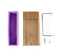Cocoarm Soap Cutter Mold Wood and Silicone Adjustable Wire Soap Cutting Tool with Scale Marks Purple for Handmade Candle Cake Bread DIY Makers (#2)