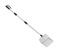 Cocoarm Stainless Steel Chicken Poop Scooper, Extendable Handle Push Lock Design 3 Adjustable Sizes Non-Stick Heavy Duty Metal Scooper with Deep Shovel for Chicken Coop Cleaning