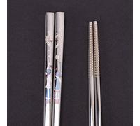 Cocoarm Stainless Steel Chopsticks Sushi Chopsticks Korean - Dishwasher Safe Easy to Wash Food Grade 304 Stainless Steel with Elegant Carving Patterns for Chinese Japanese (Color Love)