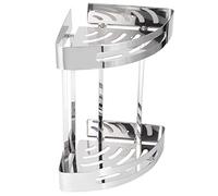 Cocoarm Stainless Steel Corner Shelf Shower Shelf Double Layer 29 X 20 X 34.5 Cm No Drilling Wall Mounted Storage for Bathroom Toilet with Drain Holes Guardrail 10kg Per Layer