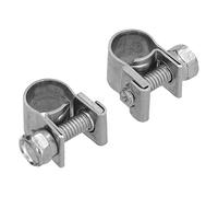 Cocoarm Stainless Steel Mini Hose Clamp, 304 Screw Hose Clamp Set, Polished Silver Clip, Rust Resistant Resistant High Hardness, for Auto Petrochemical Pharmaceutical Use (10-12mm)
