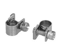 Cocoarm Stainless Steel Mini Hose Clamp, 304 Screw Hose Clamp Set, Polished Silver Clip, Rust Resistant Resistant High Hardness, for Auto Petrochemical Pharmaceutical Use (6-8mm)