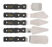 Cocoarm Stainless Steel Spatula in Stainless Steel Together for Mixture, Spread, Painting, 5pc Black Handle Acrylic Oil Paint Knife, Art Students, Amateurs