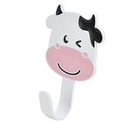 Cocoarm Stainless Steel Wall Mounted Hook Adhesive Hook Cartoon Cow Design Punch Free Strong Adhesion Inward Curved Hanger for Bathroom Living Room Bedroom Closet (#1)