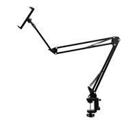 Cocoarm Tablet Stand for Desk Adjustable Tablet Holder 360 Rotation Foldable Arm Metal ABS with Bluetooth Remote Wide Clamp for Bed Desk Reading Video Calls