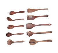 Cocoarm Teak Wood Utensils Set, Wooden Spoons for Cooking with Multifunctional Kitchen Tools, Includes Spatulas and Salad Fork