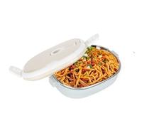 Cocoarm Thermal Box 304 Stainless Steel Insulated Lunch Box Double-Curved Handle Thermal Lunch Box Portable Thermal Food Container Air-Permeable Sealing Valve Design (Single Layer