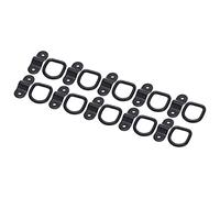 Cocoarm Tie Down Anchors Iron Surface Mount D Ring 10 Sets Zinc Plated Heavy Duty Tie Down Rings for Trailers Trucks Boats RVs with 2 Bolt Installation and Rust Resistant Finish (Black)
