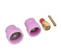 Cocoarm TIG Gas Lens Kit Ceramic Copper TIG Welding Torch Set 4Pcs 2.4mm with 12# 14# Cups for WP 9 20 25 Welders Pipe Argon Arc Welding Accessories