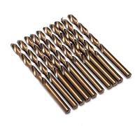 Cocoarm Twist Drill Bit Set HSS Straight Shank Drill Bit 10Pcs 7mm to 9.5mm Ti Plated Spiral Groove for Hand and Bench Metal Hole Drilling (8.0mm)