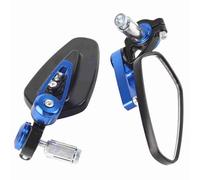 Cocoarm Universal Motorcycle 7/8 22mm Bar End Rear View Mirrors, Aluminum Alloy 360 Degree Adjustable Clear Optic Glass, with Matching Bolts for Easy Installation (Blue)
