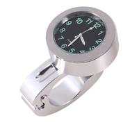 Cocoarm Universal Motorcycle Handlebar Clock, Silver Watch Design, 7/8 to 1 Inch Mount, Compatible with Most Motorbikes