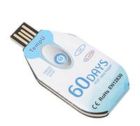 Cocoarm USB Temperature Data Logger Single Use Disposable PDF Report 10000 Points No Software Required with LED Alarm Indicator for Cold Chain Food Storage Monitoring