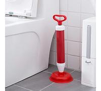 Cocoarm Vacuum Toilet Pipe Plunger, Plastic Air Pressure Plunger with Large Suction Cup, Strong Seal, Removable Parts, Extended Air Chamber for Toilet Sink Bathtub Use (Stainless Steel Rod with