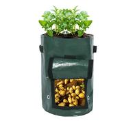 Cocoarm Vegetable Grow Bag, Thickened PE Potato Grow Bag with Visible Harvest Window Bottom Ventilation Holes Double Handles for Balcony Patio Courtyard Planting (35 * 45)
