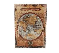 Cocoarm Vintage European Map Pattern Book Box, PU Leather Storage Box, Decorative, 8.46x11x2.95 Inches