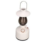 Cocoarm Vintage Night Light Speaker, IPX4 Handheld (White) | Retro kerosene lamp style, 360-degree surround sound, knob dimmable ambient light, Bluetooth 5.0, outdoor portable