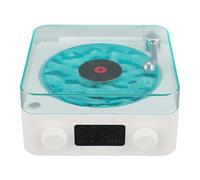 Cocoarm Vintage Record Player Style, Speaker Retro Speaker Phonograph Style Speaker with Night Light Time Display Loud Volume Rich Bass (White)