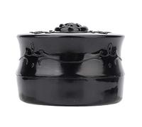 Cocoarm Vintage Rose Tom Make -up Loose Powder Crushing Box with Puff for Skin Care, Travel and Daily Make -up, Women and Girls, black/Rose Red (Black)