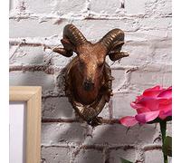 Cocoarm Vintage Wall Hook Resin Coat Hook Horse Shape 6.2 X 9.5 X 11 Cm Adhesive Wall Mounted Hanging for Bathroom Bedroom Kitchen Living Room Hotel (Goat (Antique Bronze))