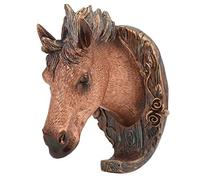 Cocoarm Vintage Wall Hook Resin Coat Hook Horse Shape 6.2 X 9.5 X 11 Cm Adhesive Wall Mounted Hanging for Bathroom Bedroom Kitchen Living Room Hotel (Horse (Imitation Antique Bronze))
