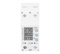 Cocoarm Voltage Protector, ABS Power Monitoring Protector 230VAC 50 60Hz, Adjustable 1 to 80A Current, Backlit Display, DIN Rail Monitor for Home Workshop Equipment
