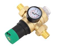 Cocoarm Water Pressure Regulator, Brass Water Control Valve with Meter, 1-6 Bar Adjustable Pressure for Home and Garden (1/2 inch (DN15))