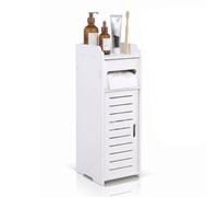 Cocoarm Waterproof Bathroom Cabinet, PVC Slim Storage Unit 17x22x56cm | Freestanding white organizer, multi-layer drawer design, space-saving for small bathrooms, hallway and bedroom storage